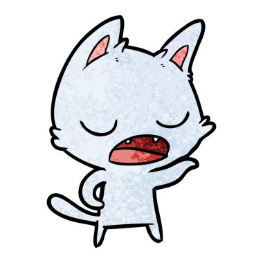 kedi karikatür konuşma vektör çizim