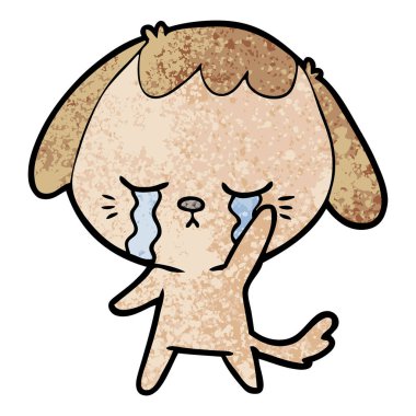 vektör çizim karikatür köpek ağlama