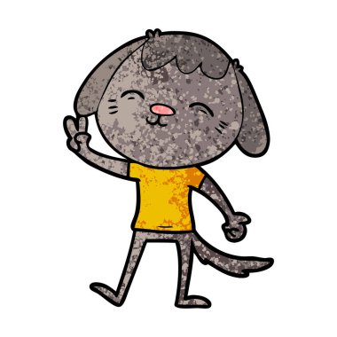 vektör çizim mutlu karikatür köpek