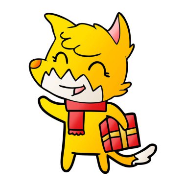 Tilki çizgi film karakteri ile hediye