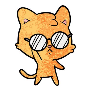 vektör çizim sıkılmış karikatür kedi