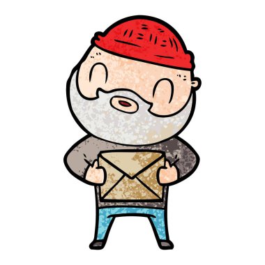 vektör çizim karikatür sakallı adam