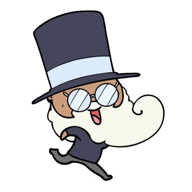 mutlu sakallı adam vektör çizim