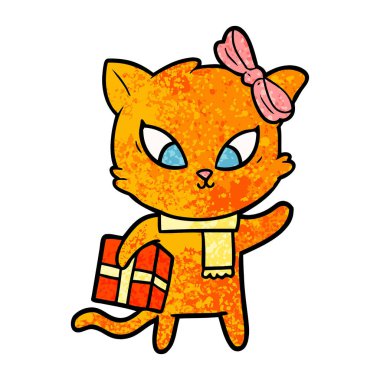 Çizgi film kedisinin vektör çizimi