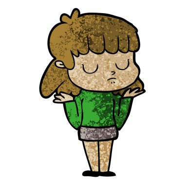 vektör çizim karikatür kayıtsız kadın