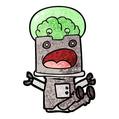 Çizgi film robotunun vektör çizimi 