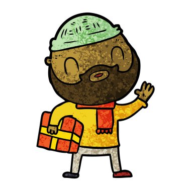 vektör çizim karikatür sakallı adam