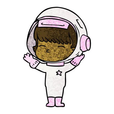 vektör çizim karikatür meraklı astronot