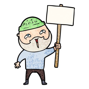 mutlu sakallı adam vektör çizim