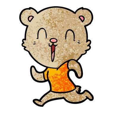 çalışan mutlu karikatür ayı