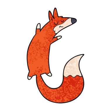 Tilki çizgi film karakteri vektör çizim