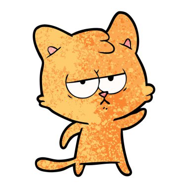 vektör çizim sıkılmış karikatür kedi