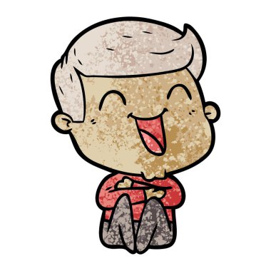 vektör çizim karikatür man gülüyor