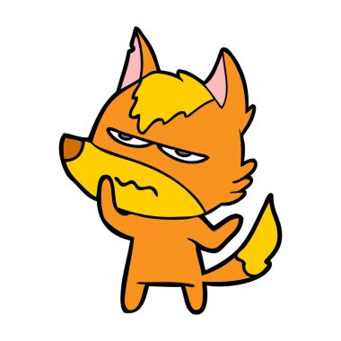 Tilki çizgi film karakteri vektör çizim