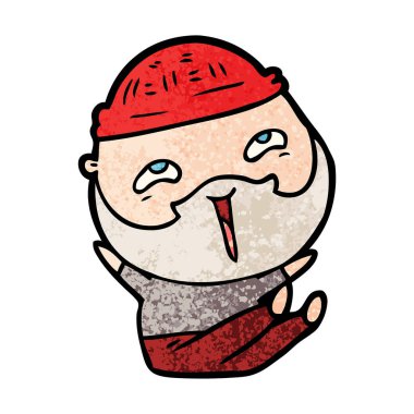 mutlu sakallı adam vektör çizim