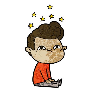 vektör çizim karikatür dostum heyecanlı