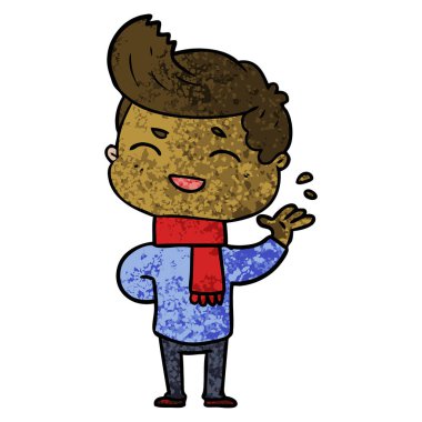 vektör çizim karikatür man gülüyor