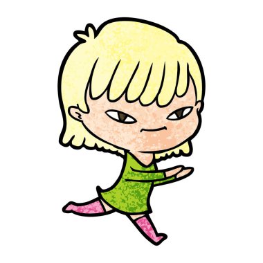 Çizgi filmdeki kadının vektör çizimi