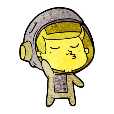 vektör çizim karikatür emin astronot