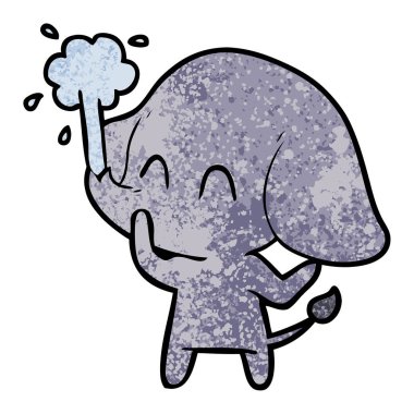 vektör çizim sevimli çizgi fil