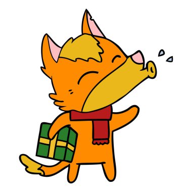 Tilki çizgi film karakteri ile hediye