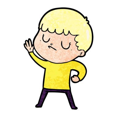 vektör çizim karikatür huysuz çocuk