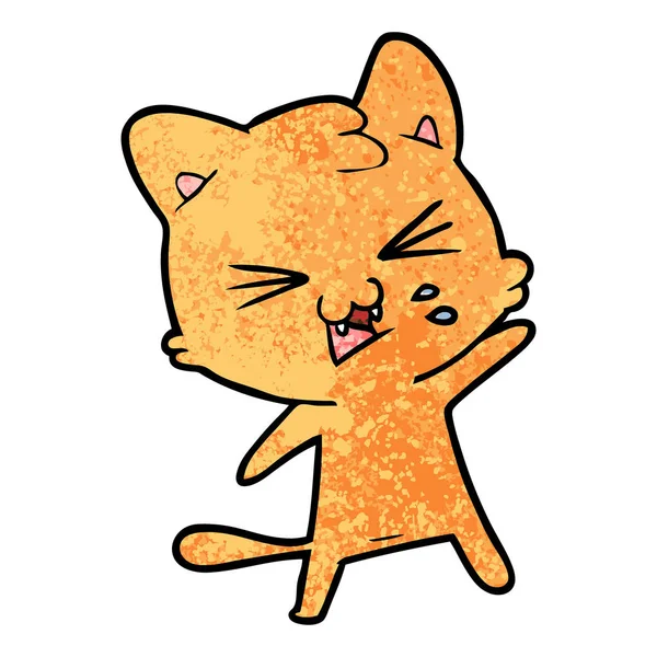 漫画猫ヒスのベクトル イラスト — ストックベクタ