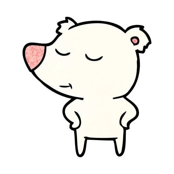 Feliz Oso Polar Dibujos Animados — Vector de stock
