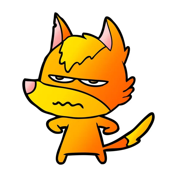 Angry Fox Cartoon Character — Stock Vector