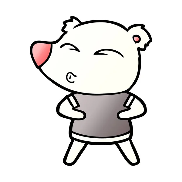 Vector Illustration Polar Bear Cartoon — 스톡 벡터