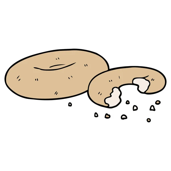 Ilustración Vectorial Bagel Dibujos Animados — Vector de stock