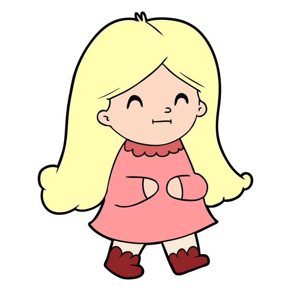 Vektor Illustration Von Cartoon Glückliches Mädchen — Stockvektor