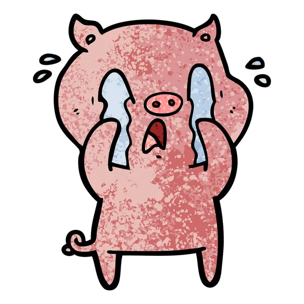 泣いて豚漫画のベクトル イラスト — ストックベクタ
