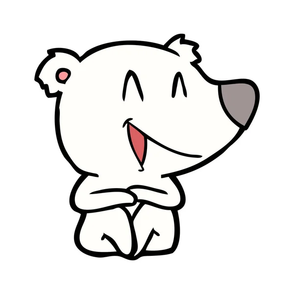 Gelukkig Polar Bear Cartoon — Stockvector