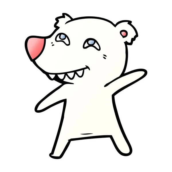 Vector Illustration Polar Bear Cartoon — 스톡 벡터