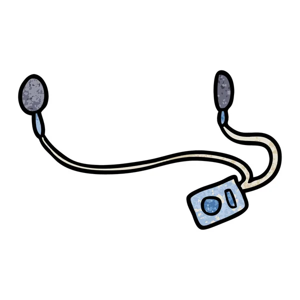 Dibujos Animados Auriculares Vector Ilustración — Vector de stock