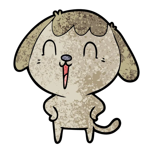 Vector Illustration Cartoon Happy Dog — Stock Vector