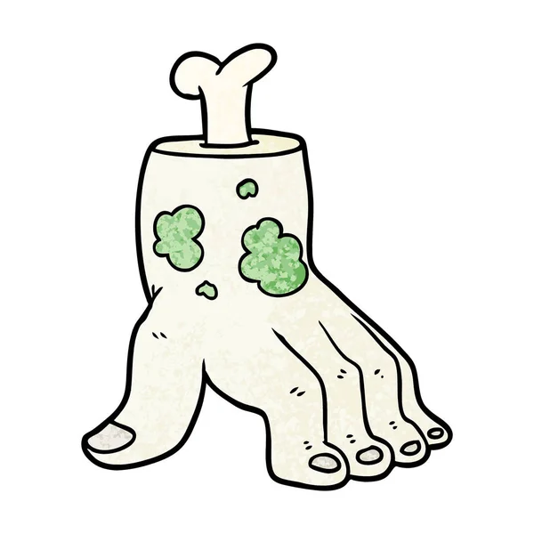 Griezelige Zombie Hand Cartoon — Stockvector