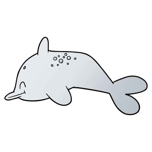 Dibujo Animado Delfín Vector Ilustración — Vector de stock