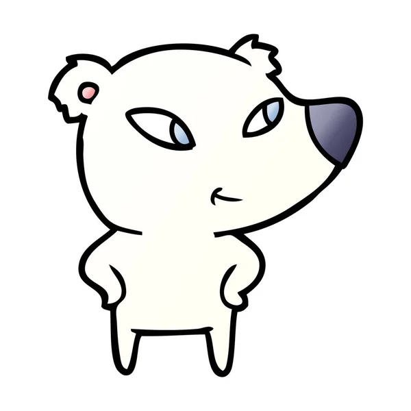 Vector Illustration Polar Bear Cartoon — 스톡 벡터