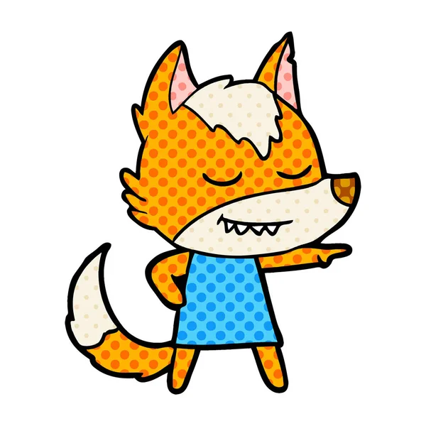 Vektor Illustration Der Fuchs Cartoon Figur — Stockvektor