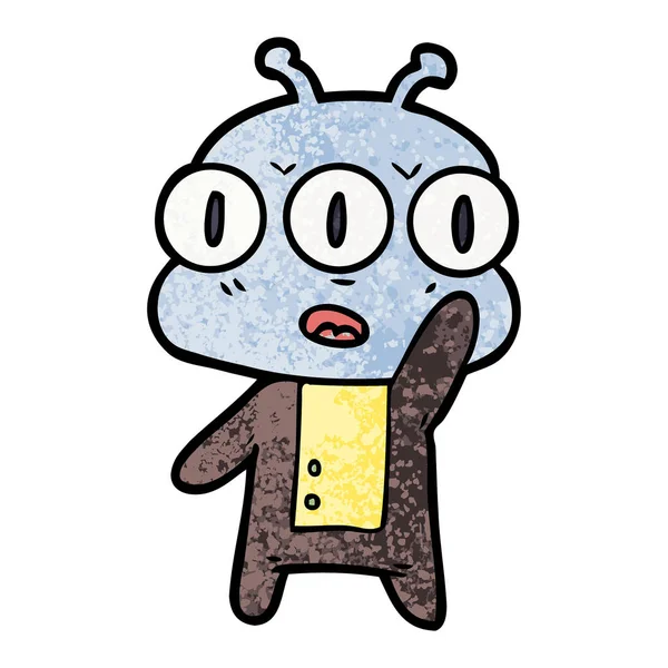 üç gözlü yabancı sallayarak çizgi film