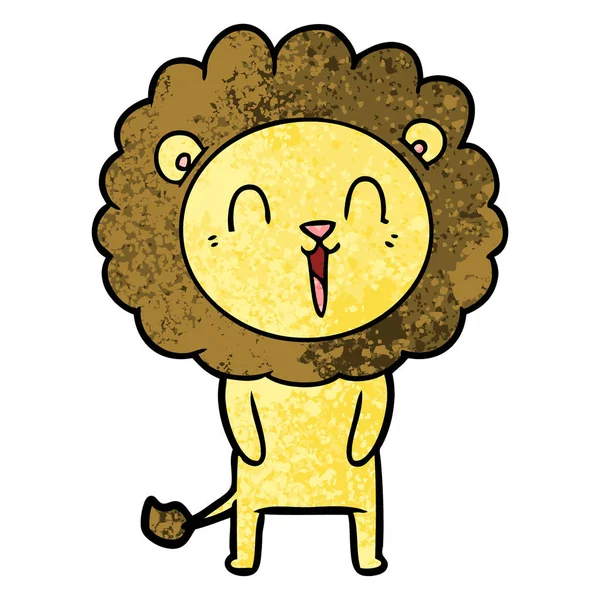 Vektorillustration Des Lachenden Löwen Cartoons — Stockvektor