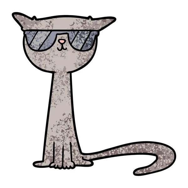 Vektor Illustration Der Coolen Katze — Stockvektor