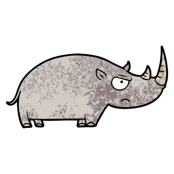 Desenho Animado Rinoceronte Ilustração Vetorial —  Vetores de Stock