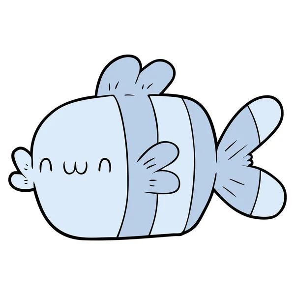 Vector Afbeelding Van Een Cute Cartoon Vis — Stockvector