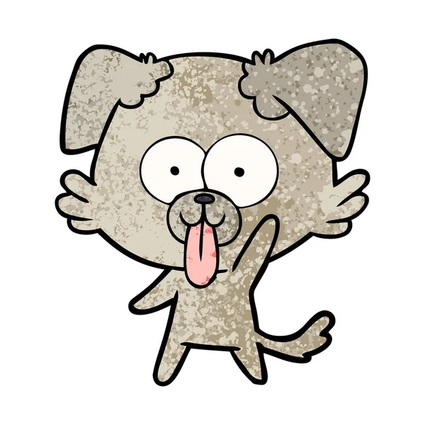Cartoon Hond Met Tong Uitsteekt — Stockvector