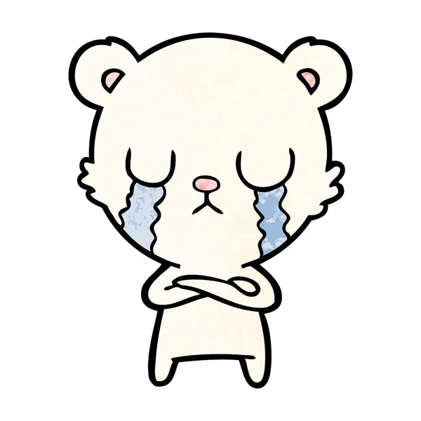 Desenho Animado Urso Polar Chorando —  Vetores de Stock