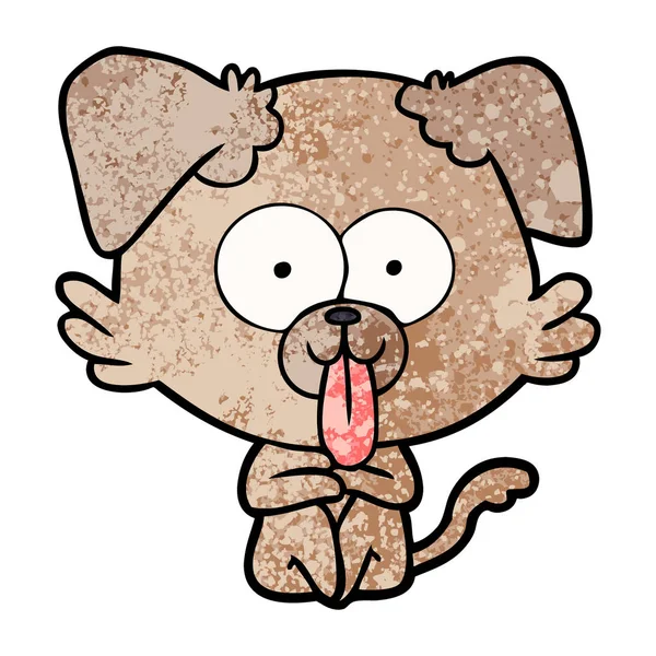 Perro Dibujos Animados Con Lengua Sobresaliendo — Archivo Imágenes Vectoriales