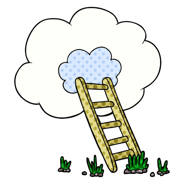 Cartoon Ladder Cloud — Stock Vector